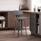 Armen Living Pico 30" Swivel Black Wood Bar Stool in Gray Faux Leather with Black Metal LCPIBABLKGRY30 - alternate 4